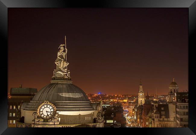 Liverpool at Night Framed Print by Dave Wood