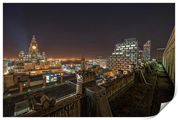 Liverpool at Night Print by Dave Wood