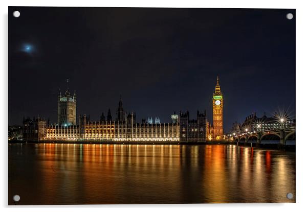 Houses of Parliament, London Acrylic by Dave Wood
