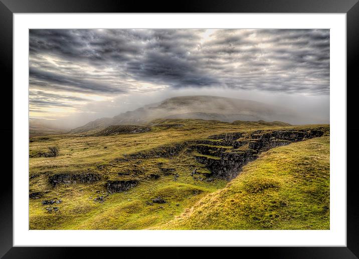 Misty Brecon Beacons Framed Mounted Print by Simon West