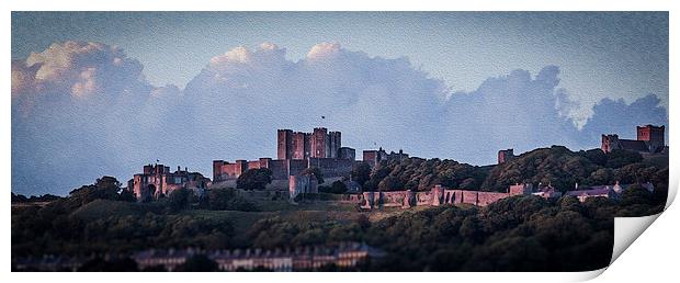 Dover castle in oil Print by stewart oakes