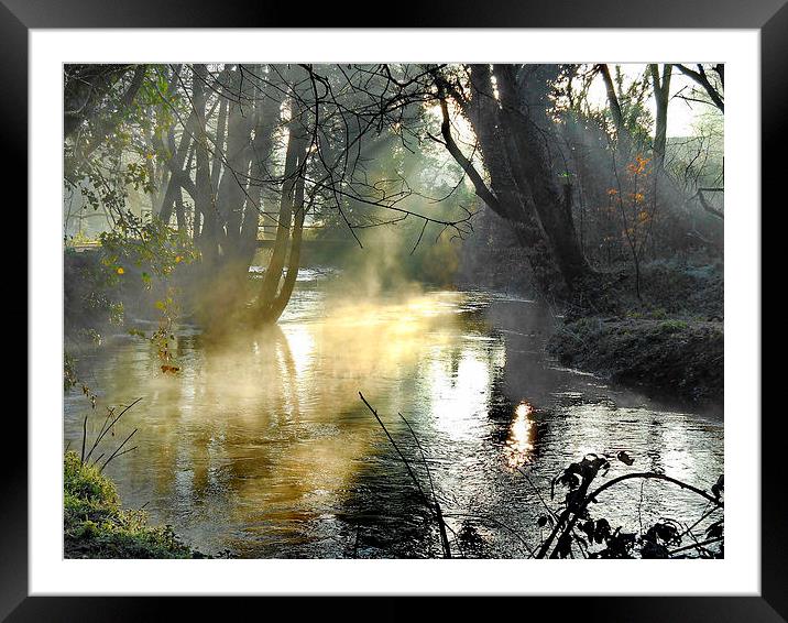 Sunrise On The WEY Framed Mounted Print by Mark  F Banks