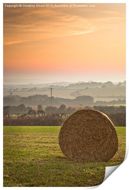 A Golden Sunrise over Cornwall Print by Christine Smart