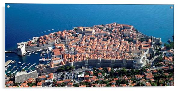 Looking down on Dubrovnik Acrylic by Steve Falla