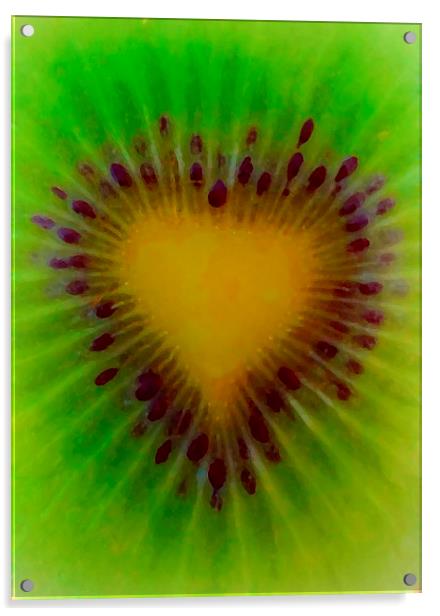 KIWI HEART IN OIL Acrylic by Anthony Kellaway