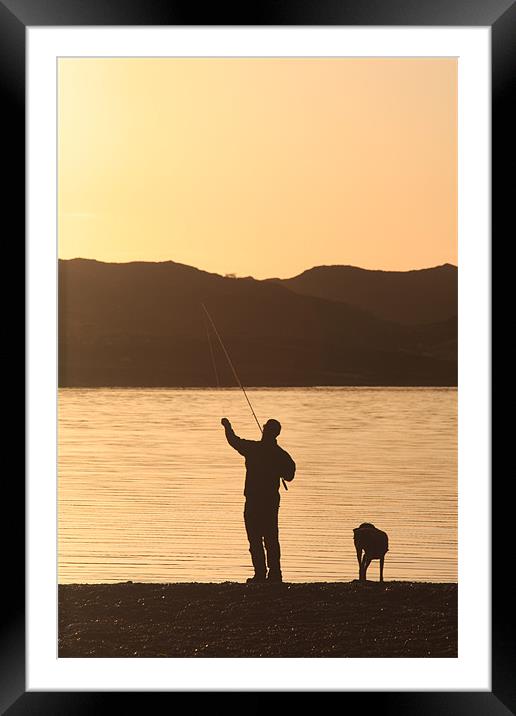 Fishing with best friend Framed Mounted Print by JOHN GARRETT