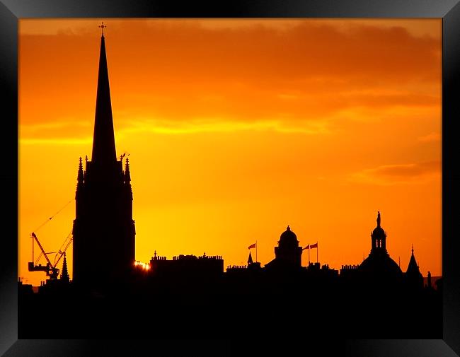 Edinburgh Sunset Framed Print by Steve Falla