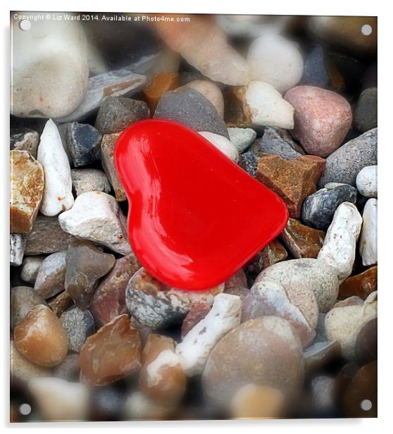 Red Heart Acrylic by Liz Ward