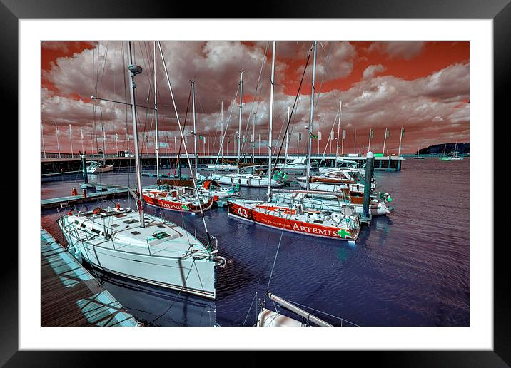 Red Marina Sky Framed Mounted Print by Rob Hawkins