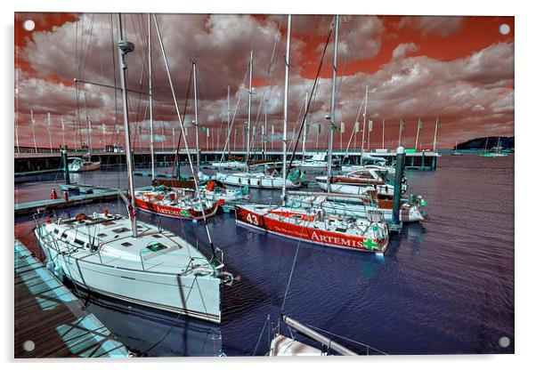 Red Marina Sky Acrylic by Rob Hawkins