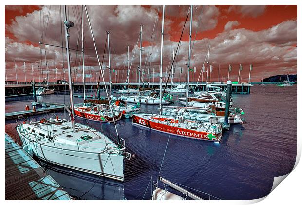 Red Marina Sky Print by Rob Hawkins