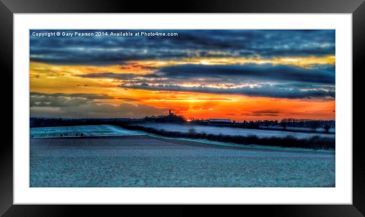 Sunset over the Sandringham estate Framed Mounted Print by Gary Pearson