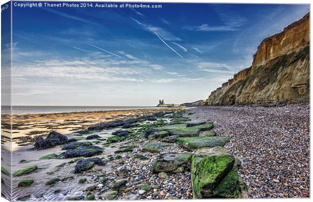 Reculver looking from Herne bay Canvas Print by Thanet Photos