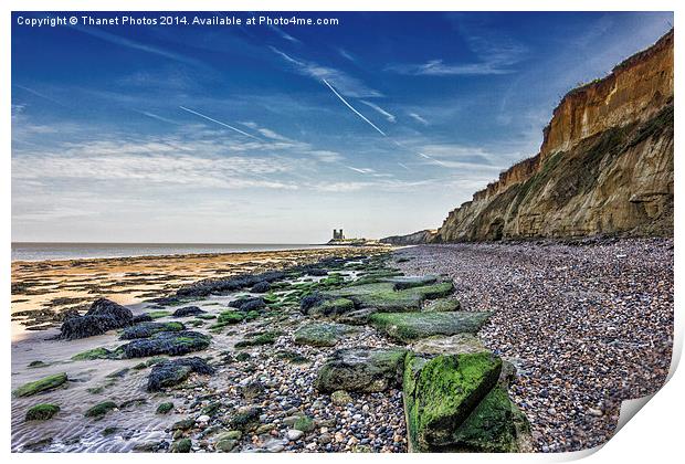 Reculver looking from Herne bay Print by Thanet Photos