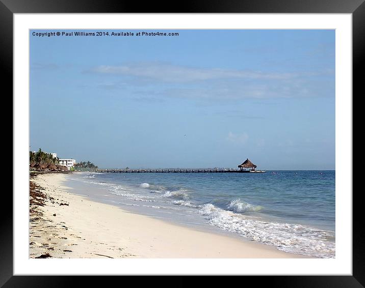 Long Jetty in the Caribbean Framed Mounted Print by Paul Williams