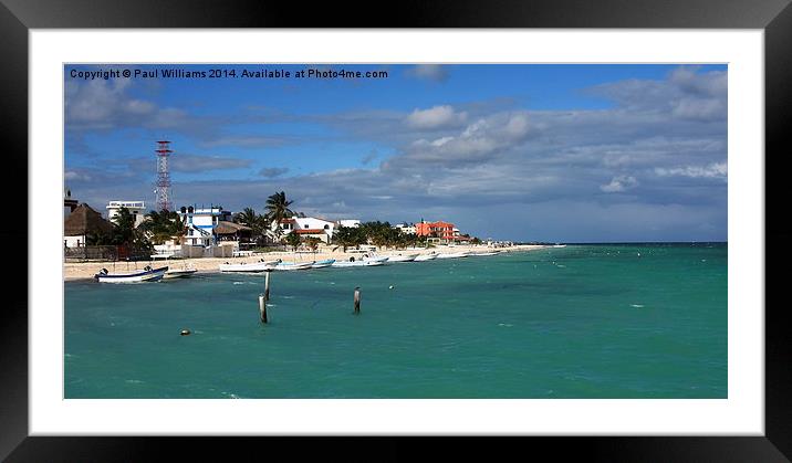 The Shoreline at Puerto Morelos Framed Mounted Print by Paul Williams
