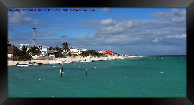 The Shoreline at Puerto Morelos Framed Print by Paul Williams