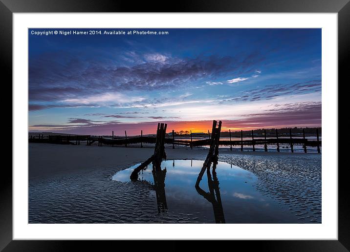 Bembridge Beach Sunset Framed Mounted Print by Wight Landscapes