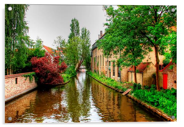 Brugge Canal Acrylic by Valerie Paterson