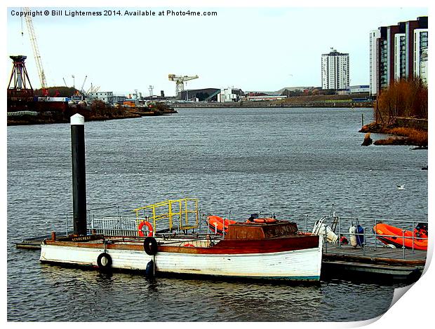 River Clyde Scene , Glasgow Print by Bill Lighterness