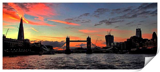 River Thames Sunset Print by Richard Cruttwell