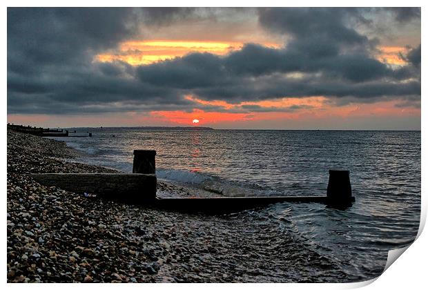 Herne Bay Sunset Print by Richard Cruttwell