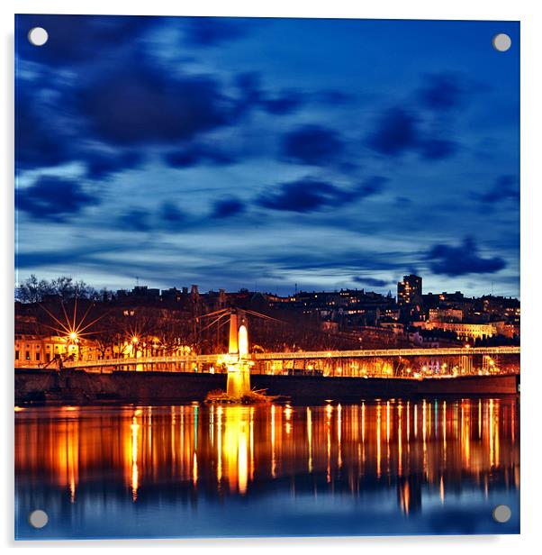 City Lights: Lyon part II Acrylic by Sebastian Wuttke