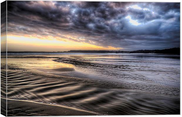 Amroth Beach Sunset Canvas Print by Simon West