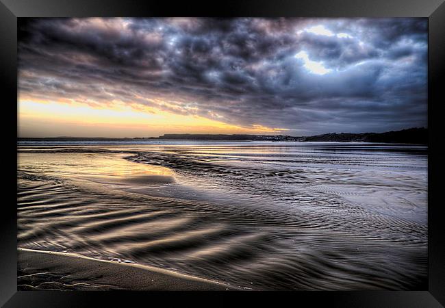 Amroth Beach Sunset Framed Print by Simon West