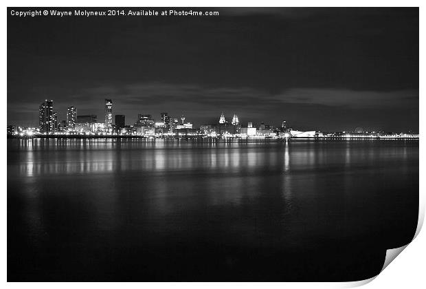 Liverpool at Night Print by Wayne Molyneux
