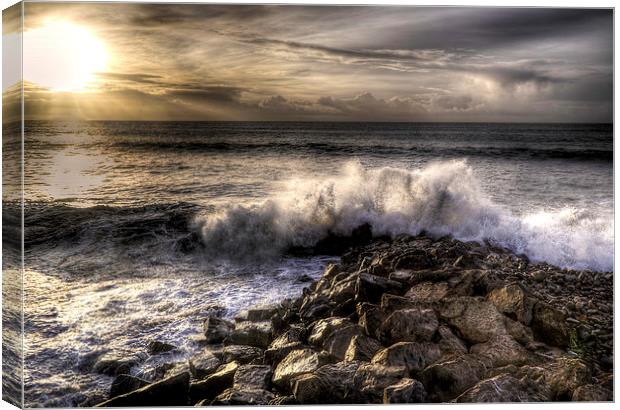 Amroth waves Canvas Print by Simon West