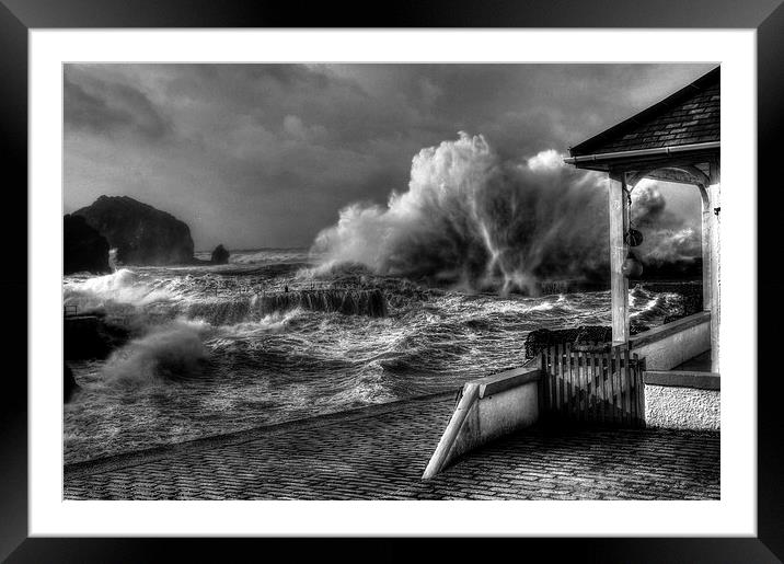 Breach B&W Framed Mounted Print by Andrew Driver