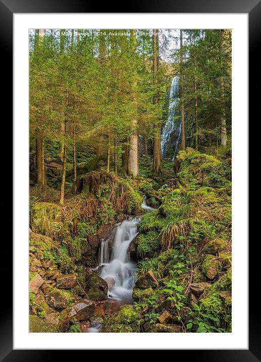 Burgbach Waterfall, Black Forest, Germany Framed Mounted Print by Mark Bangert