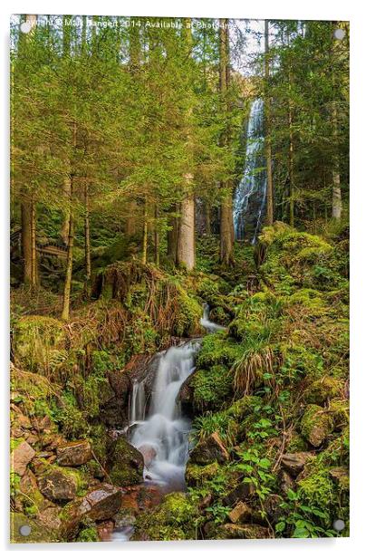 Burgbach Waterfall, Black Forest, Germany Acrylic by Mark Bangert
