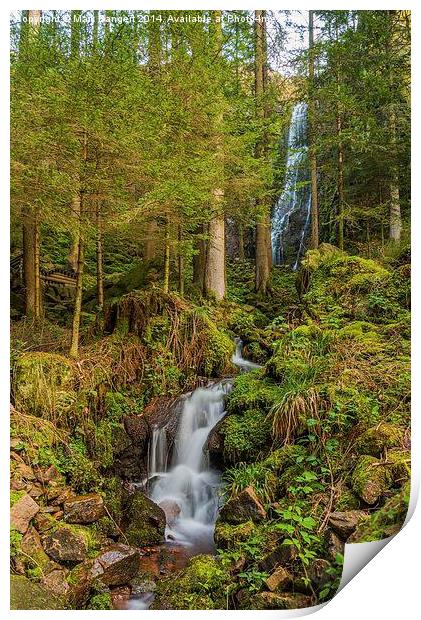 Burgbach Waterfall, Black Forest, Germany Print by Mark Bangert