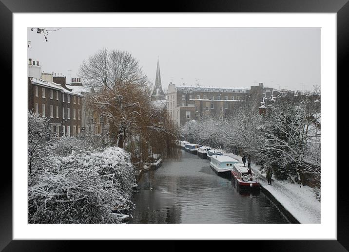The Regents Canal, Primrose Hill Framed Mounted Print by Liam Kearney