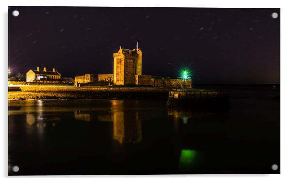 Broughty Ferry Castle at Night Acrylic by Lee Black