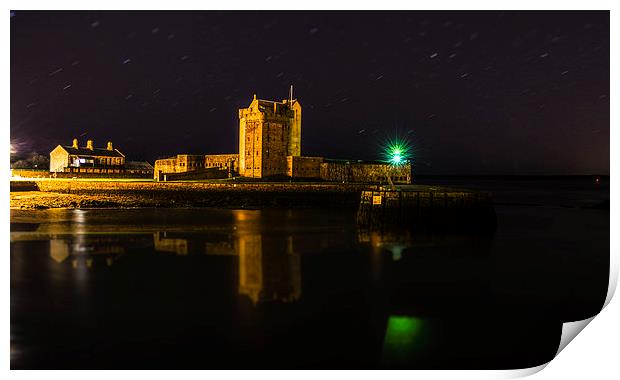 Broughty Ferry Castle at Night Print by Lee Black