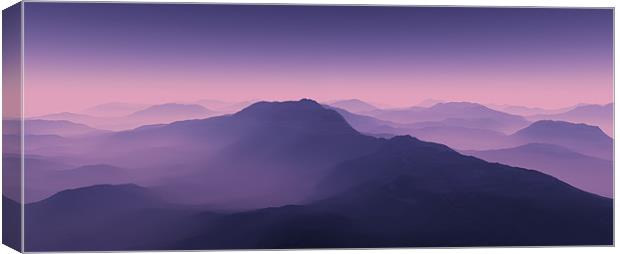 Misty Peaks Canvas Print by Ann Garrett