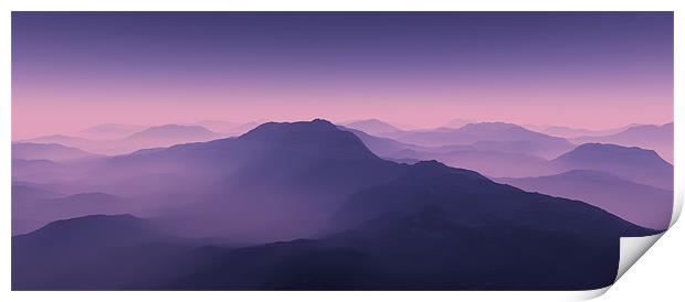 Misty Peaks Print by Ann Garrett