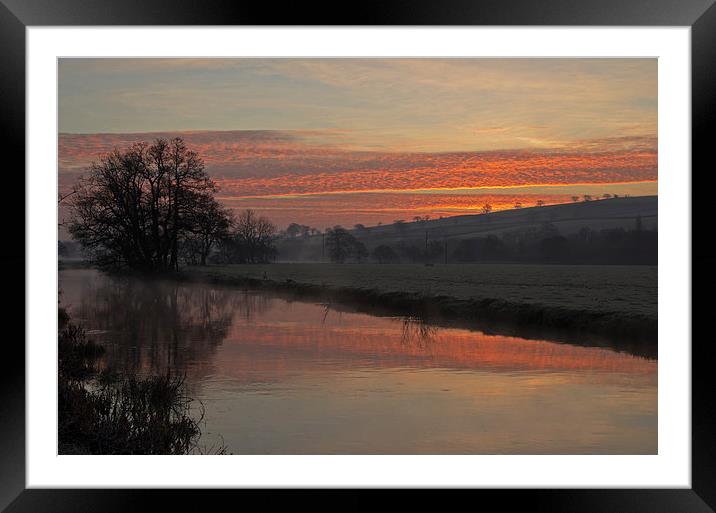 Sunrise over the River Culm Framed Mounted Print by Pete Hemington