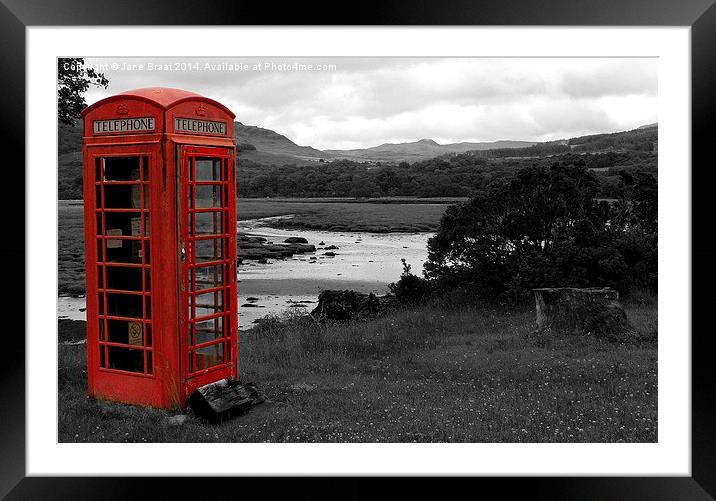 Deserted Phone Box Framed Mounted Print by Jane Braat