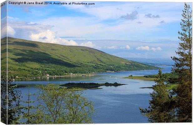 Colintraive to Bute Canvas Print by Jane Braat