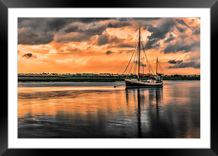 Surreal Sunset over the backwaters Framed Mounted Print by matthew  mallett