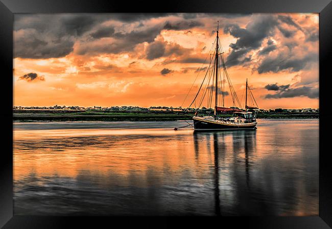 Surreal Sunset over the backwaters Framed Print by matthew  mallett