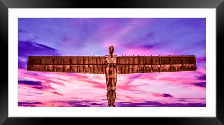 Sunset with the Angel of the North Framed Mounted Print by Guido Parmiggiani
