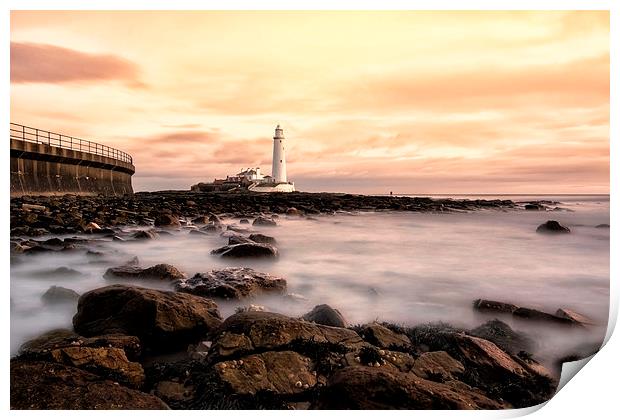 St Mary`s Lighthouse Print by Northeast Images