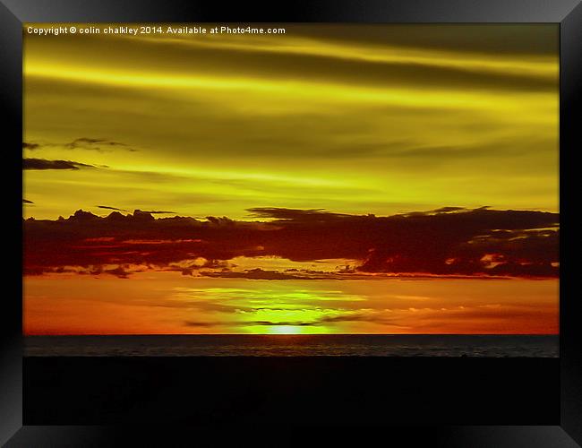 Sunset In Borneo Framed Print by colin chalkley
