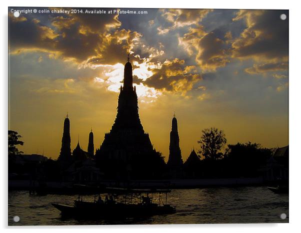 Wat Arun Acrylic by colin chalkley