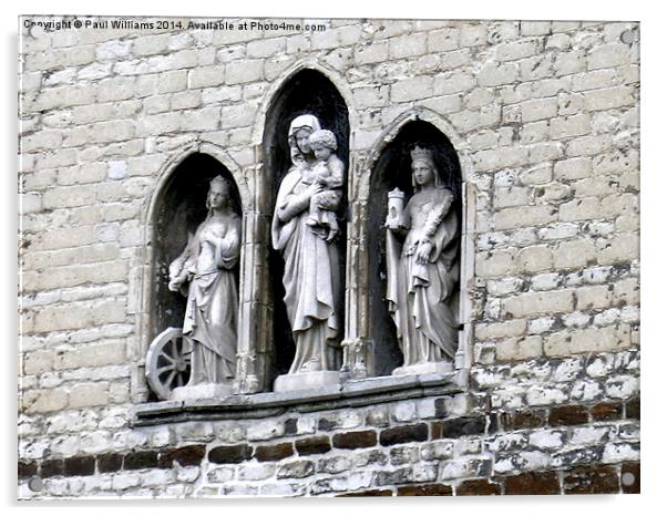 Statues at Tongerlo Abbey Acrylic by Paul Williams